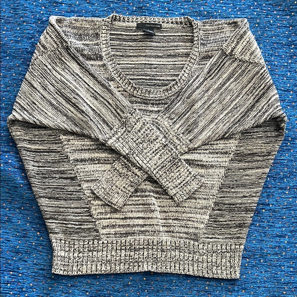 Gray and brown Calvin Klein Crew Neck Sweater